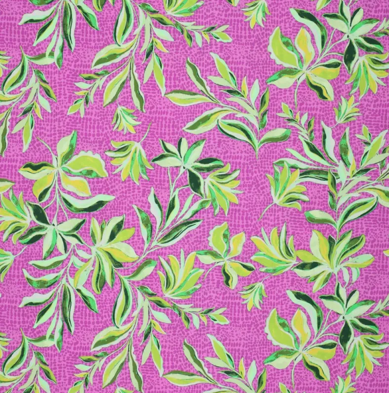Viscose Stretch Digi Flowers on Spot Rose/Violet
