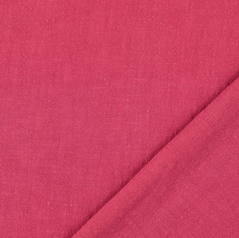 Gewassen Linnen Uni Dark Rose