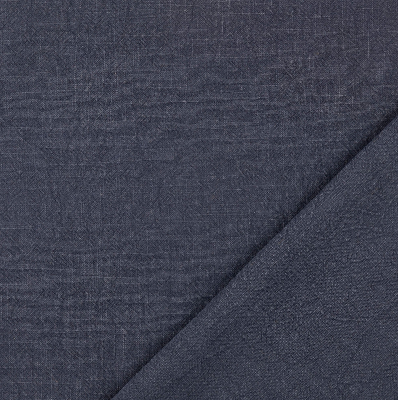 Gewassen Linnen Uni Navy