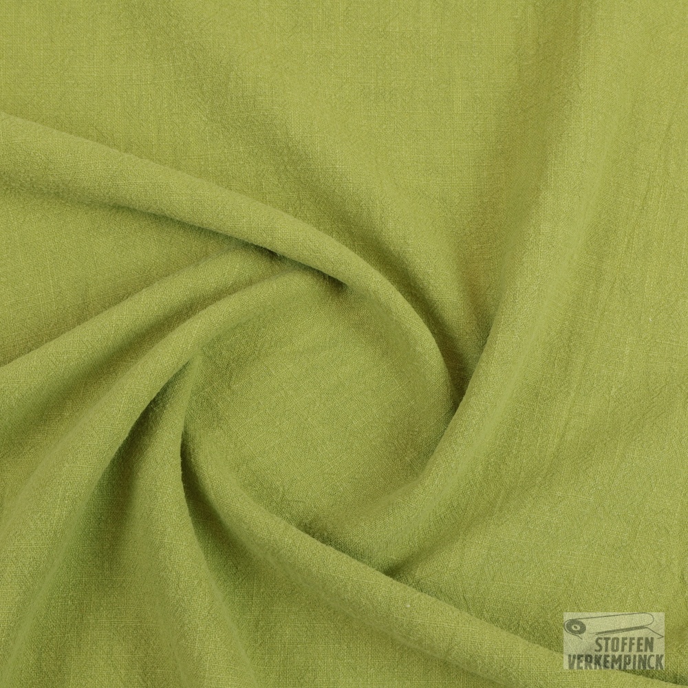 Gewassen Linnen Uni Green