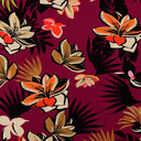 Viscose Poplin Blumen Wine