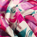 Satin Flowered Pink Lila