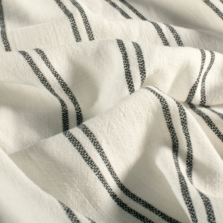 Viscose Linnen Stripes Off White