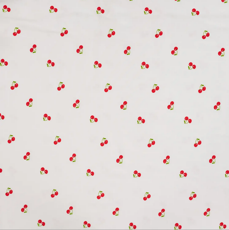 Jersey Print Cherries White