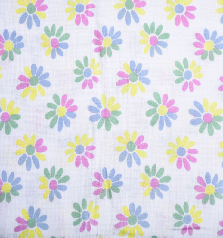 Double Gauze Melba Blanc/Multicolor