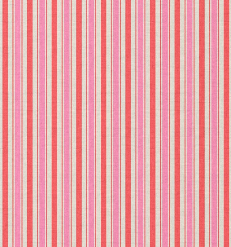 Katoen Rayures "Lydia" Rouge/Rose