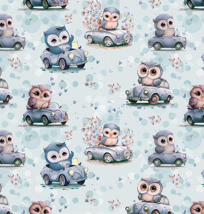 Jersey Digital Driving Owl Pastel Blue