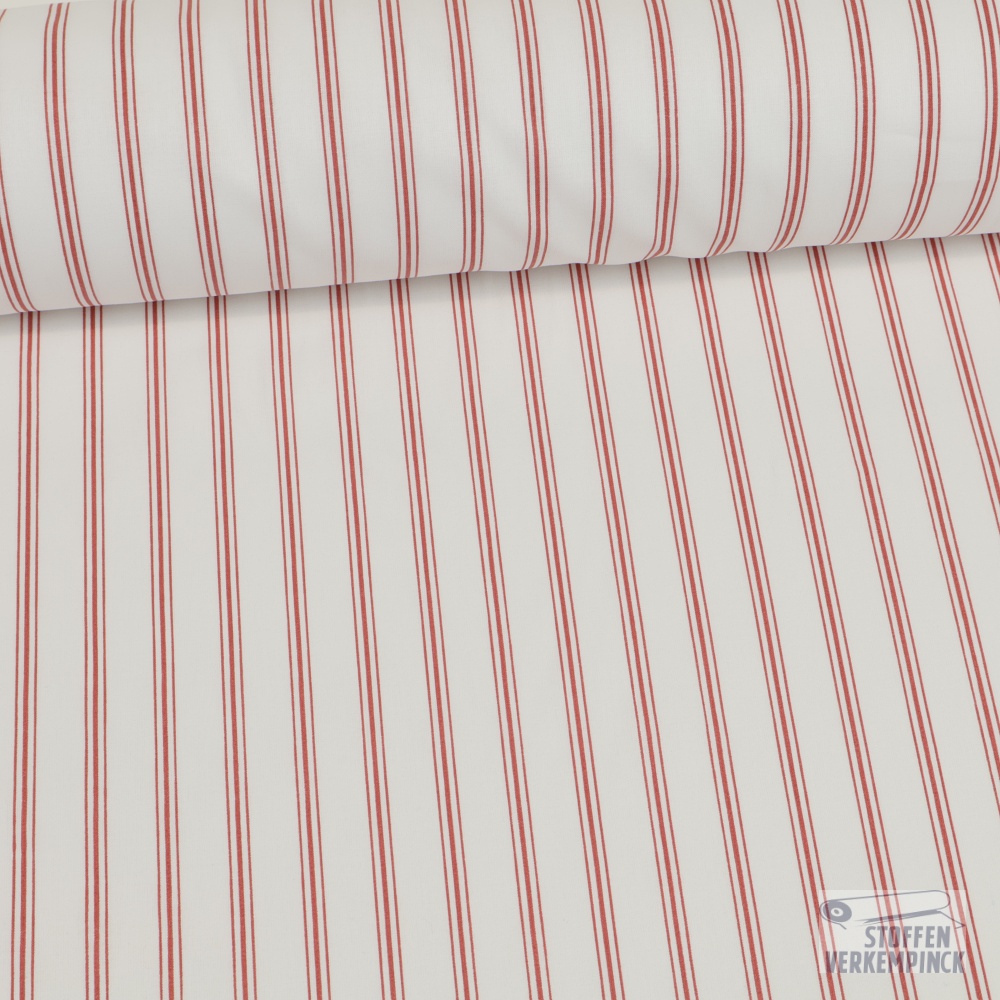Katoen Percale Vertikaal Gestreept Rood