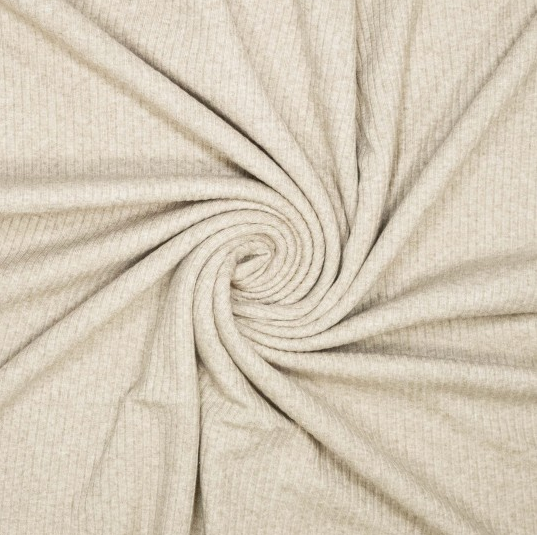 Ribjersey Uni Beige Melange