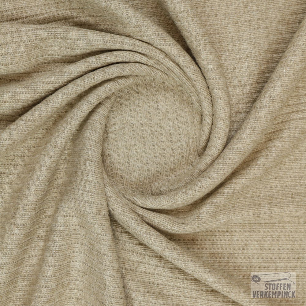 Ribjersey Uni Beige Melange