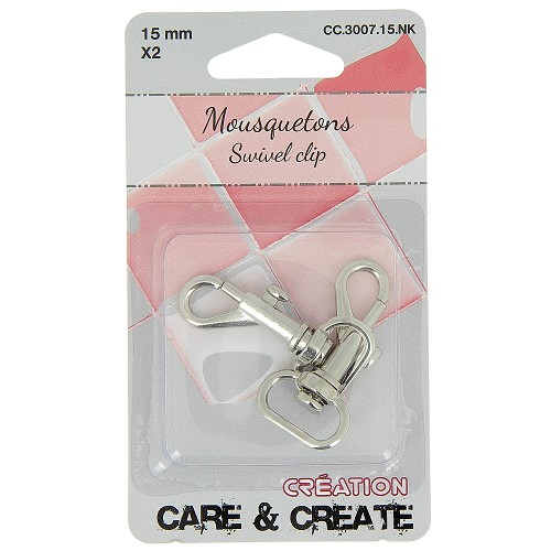 Musketonhaak 15mm Nickel 2x 