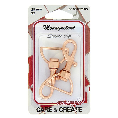 Musketonhaak 25mm Koper 2x