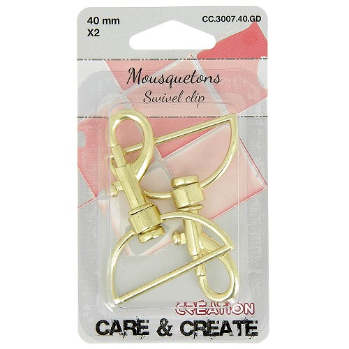 Musketonhaak 40mm Goud 2x 