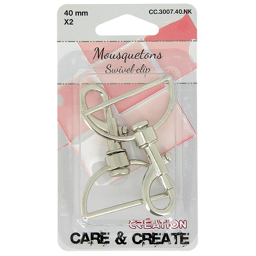 Musketonhaak 40mm Nickel 2x