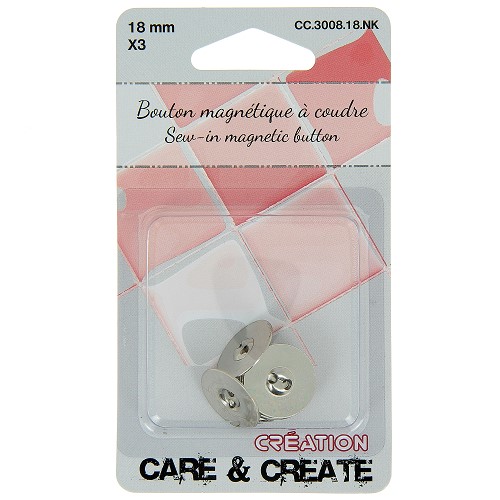 Magnetische knoop 18mm Zilver 3x 