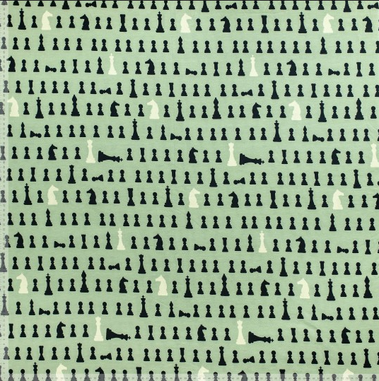 Jersey Katoen Chess Game Light Green