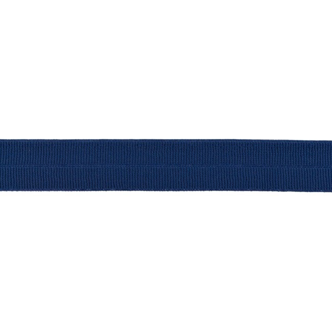 Biais Elastisch 20mm Mat Rib Donker Blauw