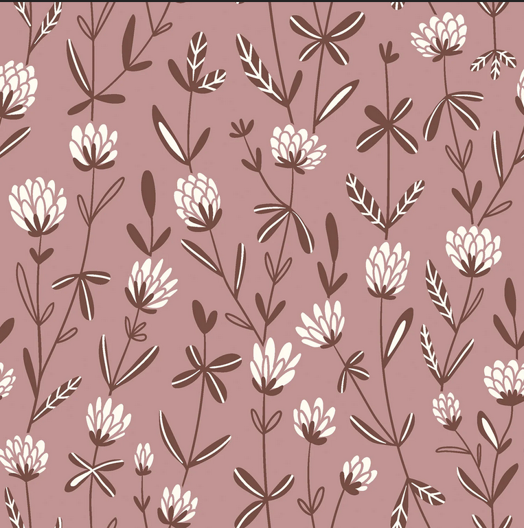 Poplin Floral Dark Old Rose
