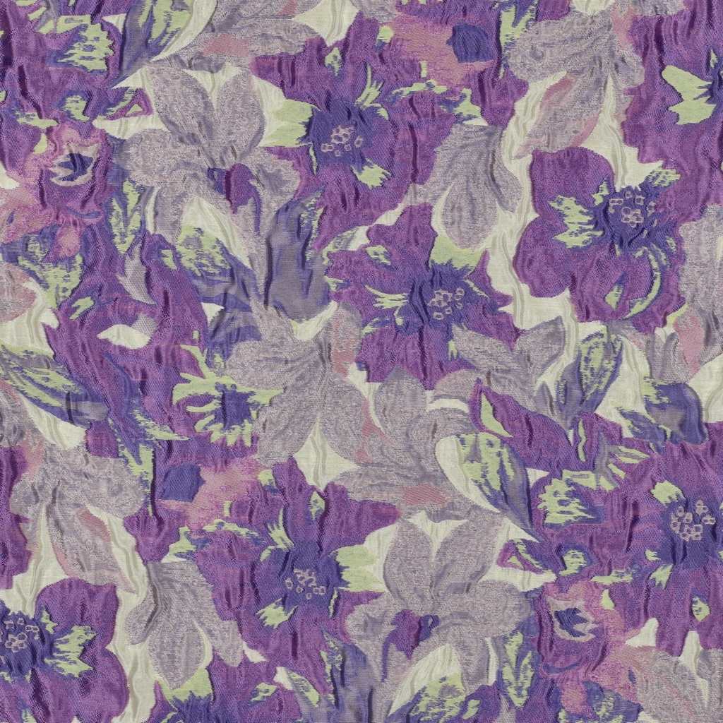 Jacquard Lilac Flowers on Soft Yellow