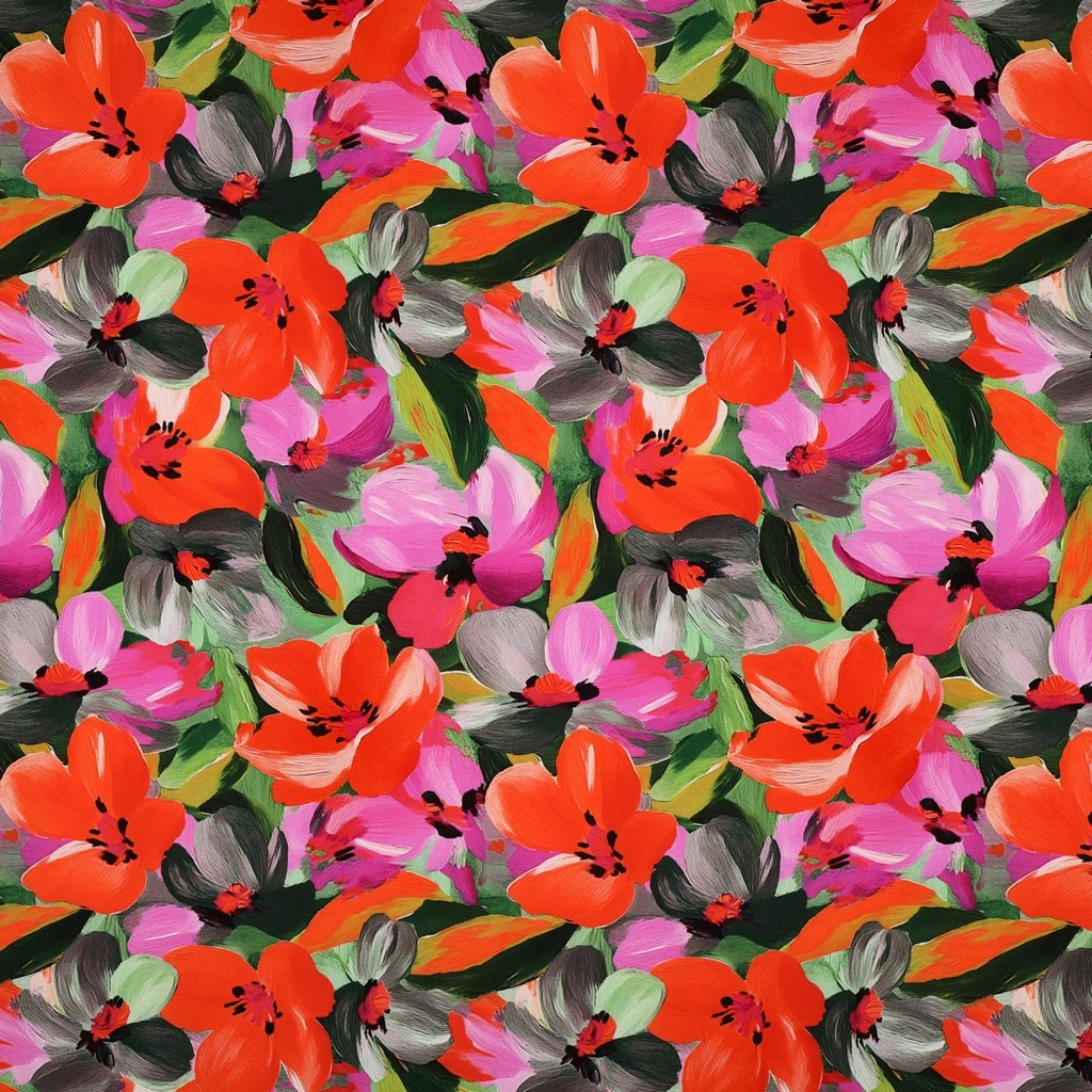 Lenzing "Ecovero" Digital Flowers Multi