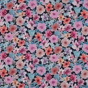 Fine Poplin Digital Rose Flowers on Navy