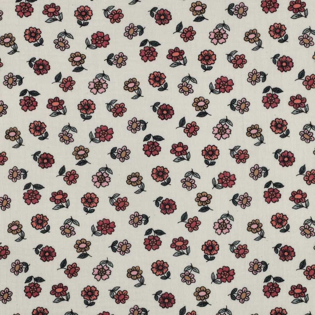 Double Gauze Flowers Ecru