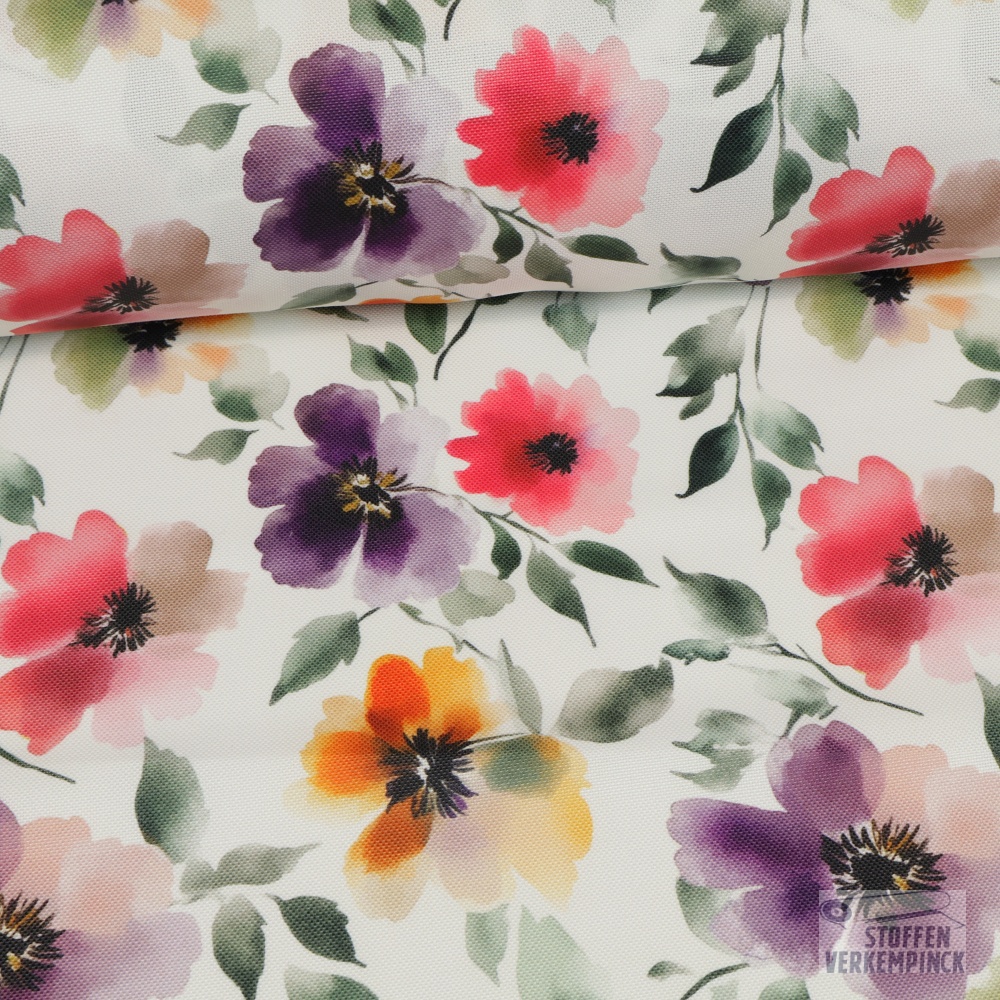 Polyester print Canvas Flowers