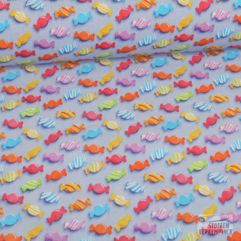 Katoen 3D-Print Candies Light Blue