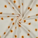 Double Gauze Embroidery Sunflower Naturel