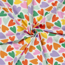 Jersey Katoen Multicolour Hearts Off White