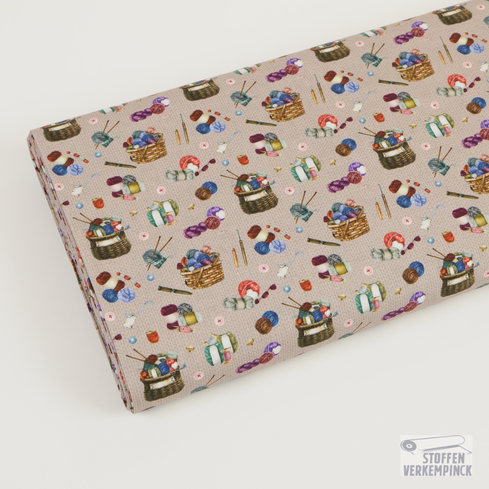 Cotton Poplin "Knitting" Old Rose