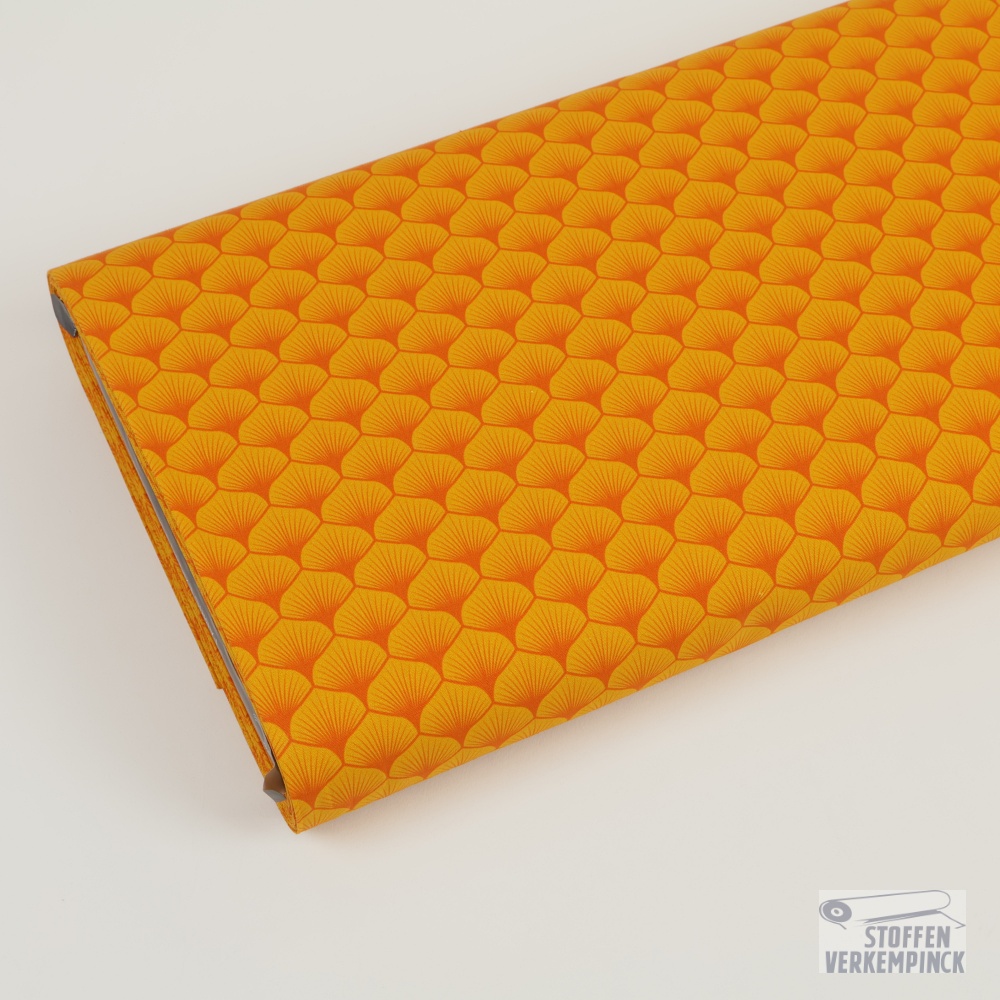 Cotton Poplin Leaf Orange