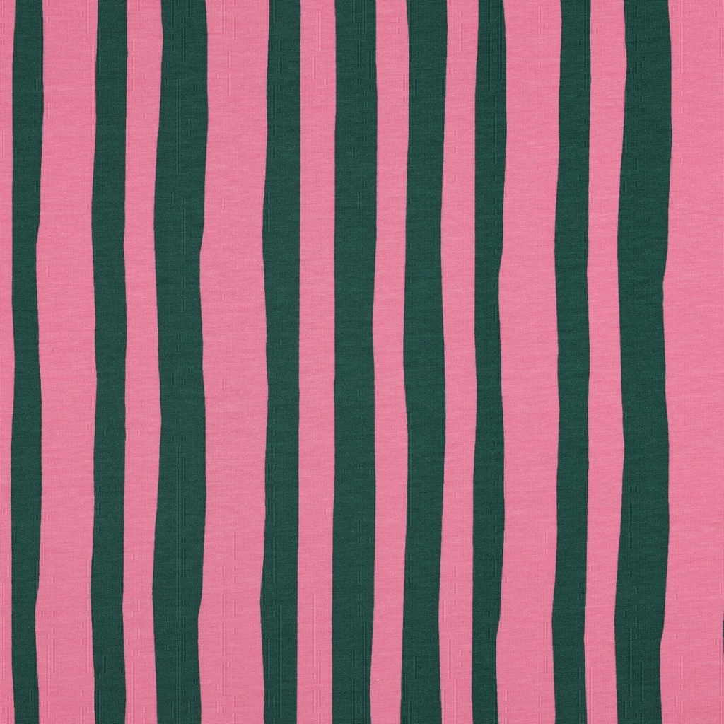 Jennifer Bouron Organic French Terry Stripes - Green/Pink