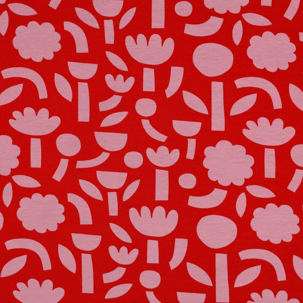 Jennifer Bouron Organic Jersey Flowers - Orange