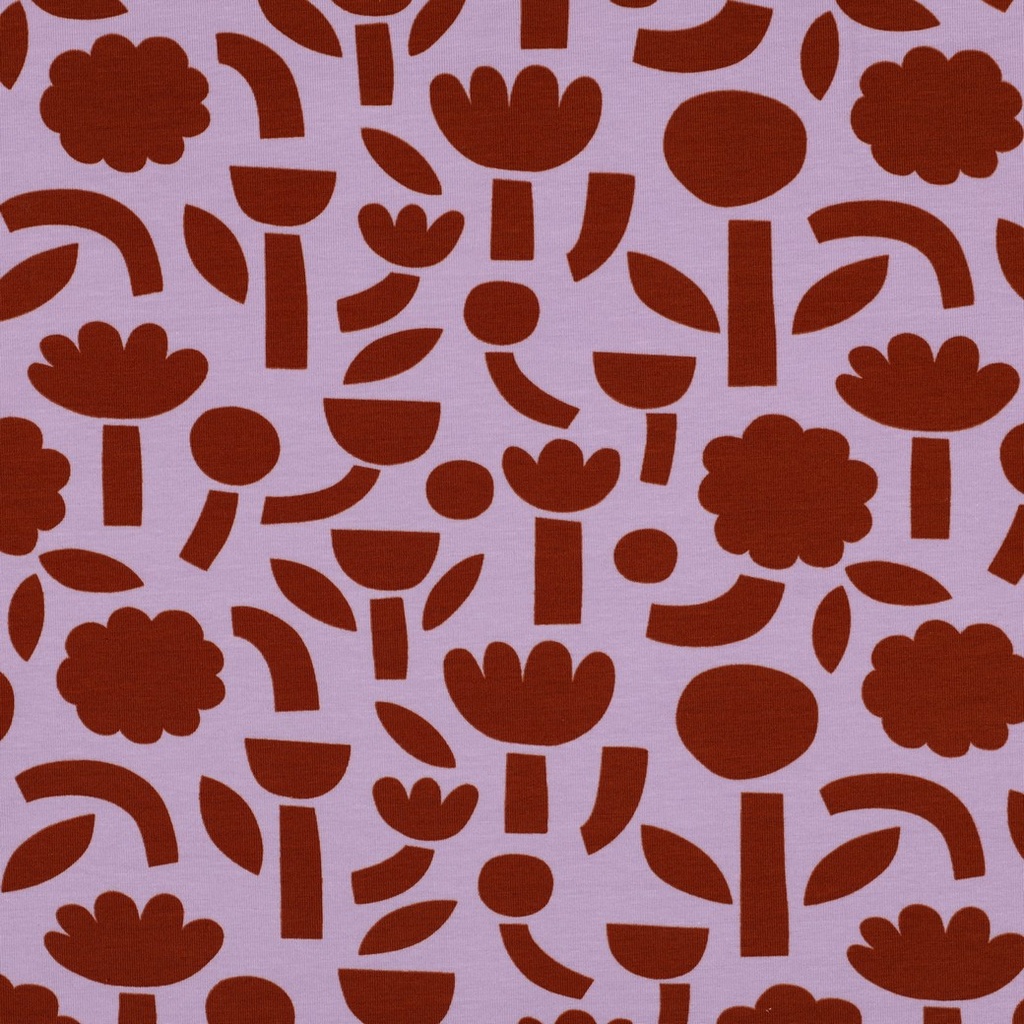 Jennifer Bouron Organic Jersey Flowers - Lavender