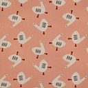 Jennifer Bouron Organic Rib Jersey Geese - Pink