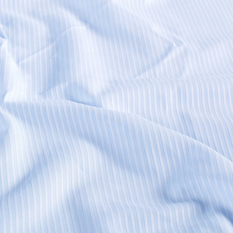 Polye./Katoen Strepen Babyblauw