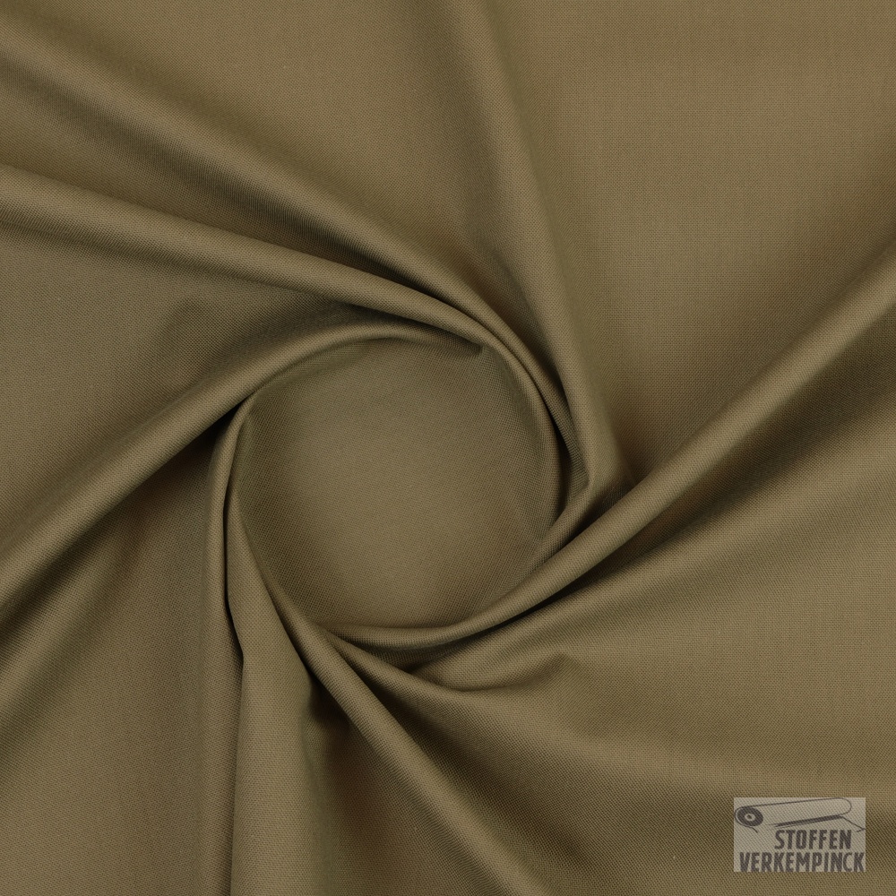 Breedtestretch Katoen Uni Khaki