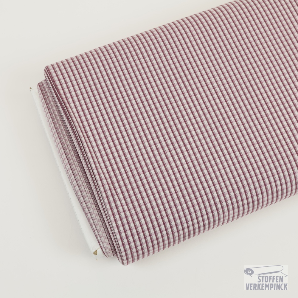 Stretch Popeline Small Karo Dark Violet
