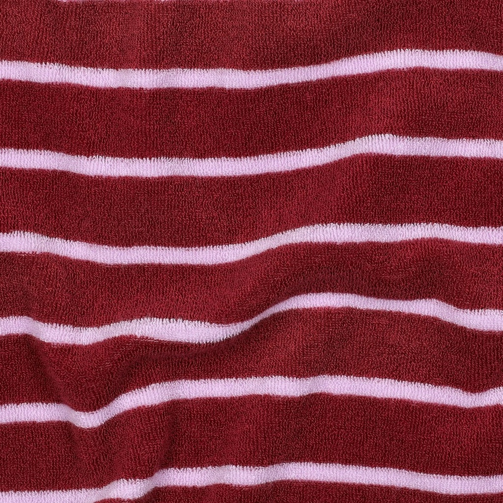 Stretch Badstof Yarn dyed Stripes Bordeaux/Lilac