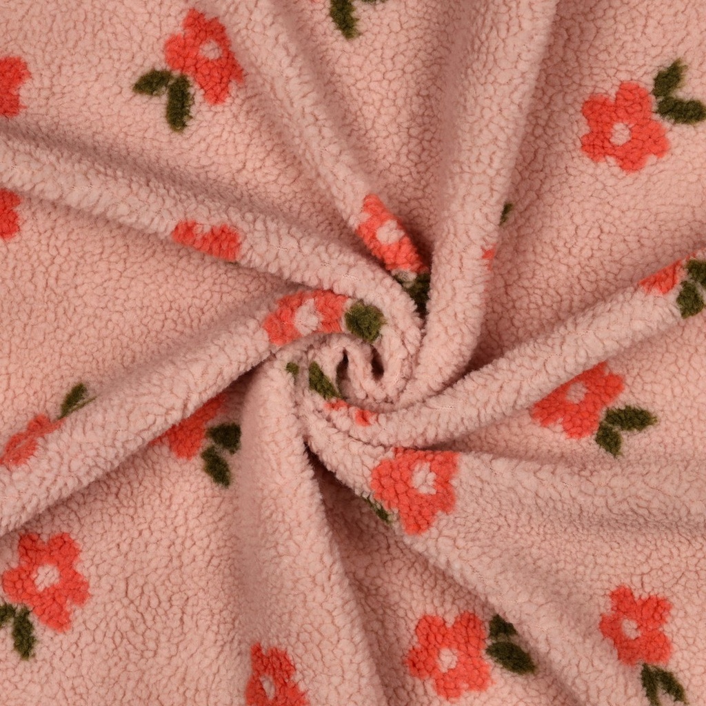 Teddy Jacquard Flowers Rose/Coral