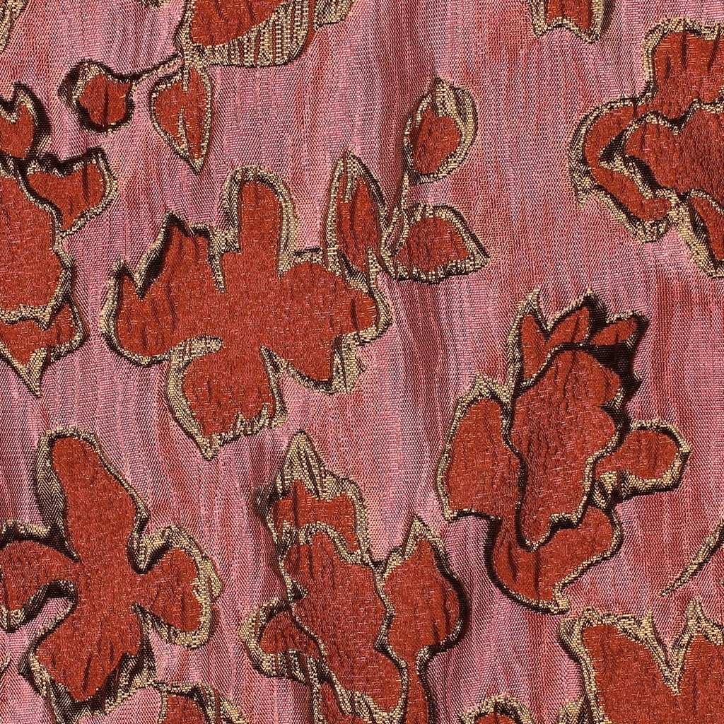 Jacquard Lamée Flowers Pink