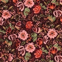 Jersey Digital Flowers Burgundy