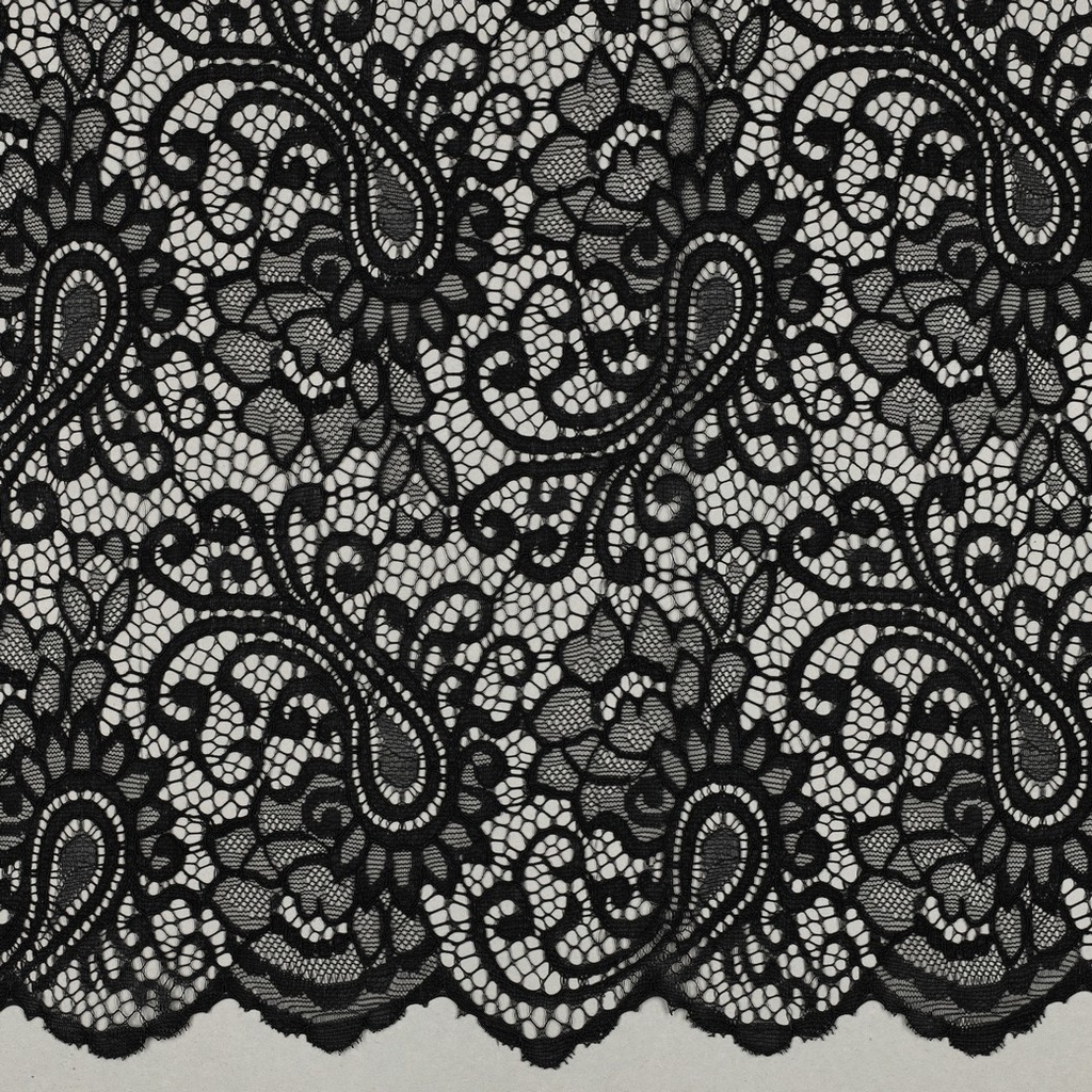 Lace two-side Scallop Black