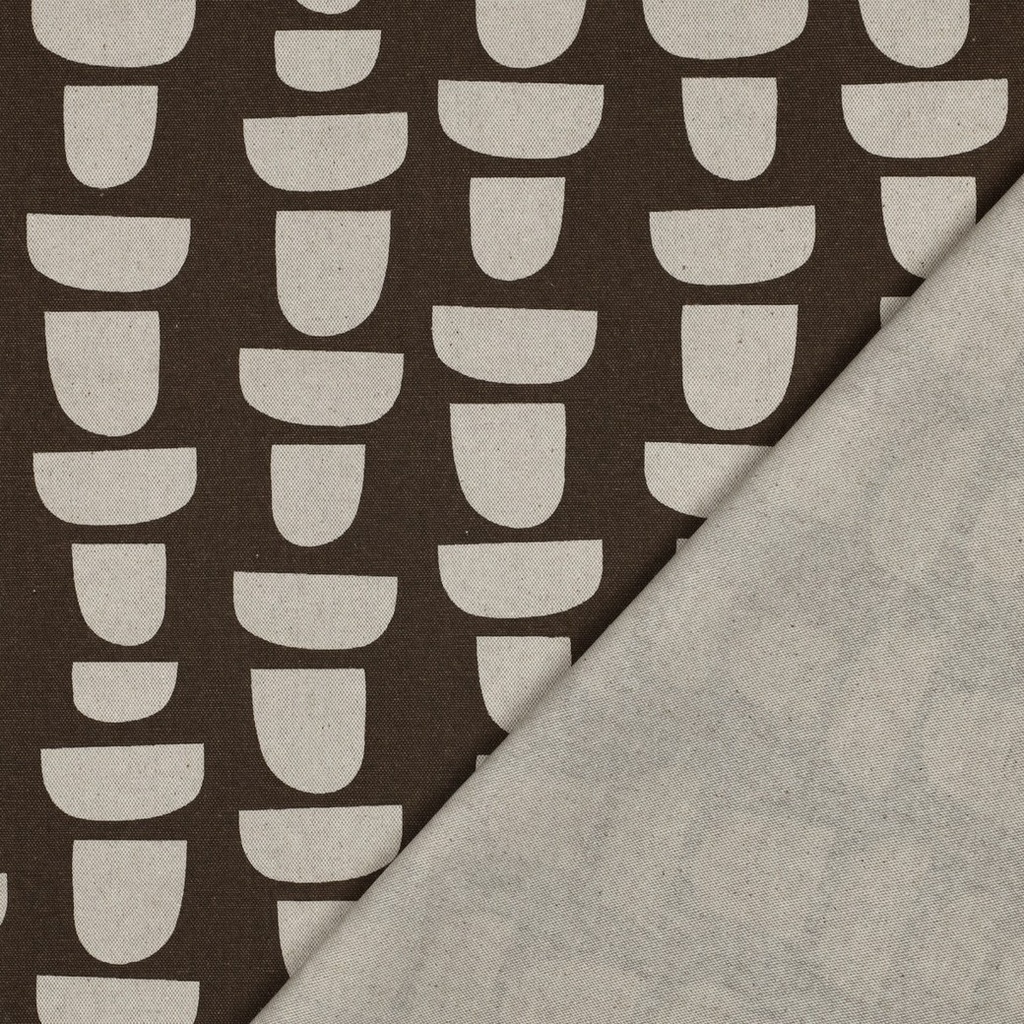 Canvas Linen Look Abstract Brown
