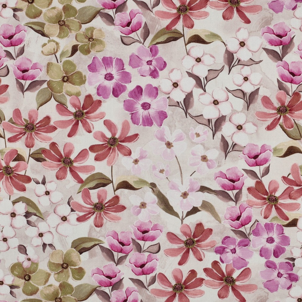 Canvas Digital Flowers Pink