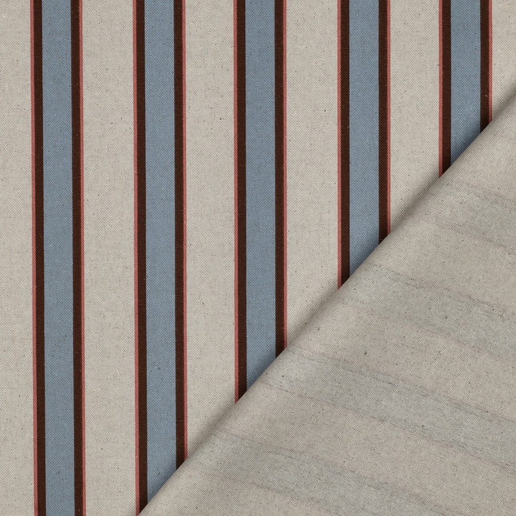 Canvas Linen Look Stripes Light Blue