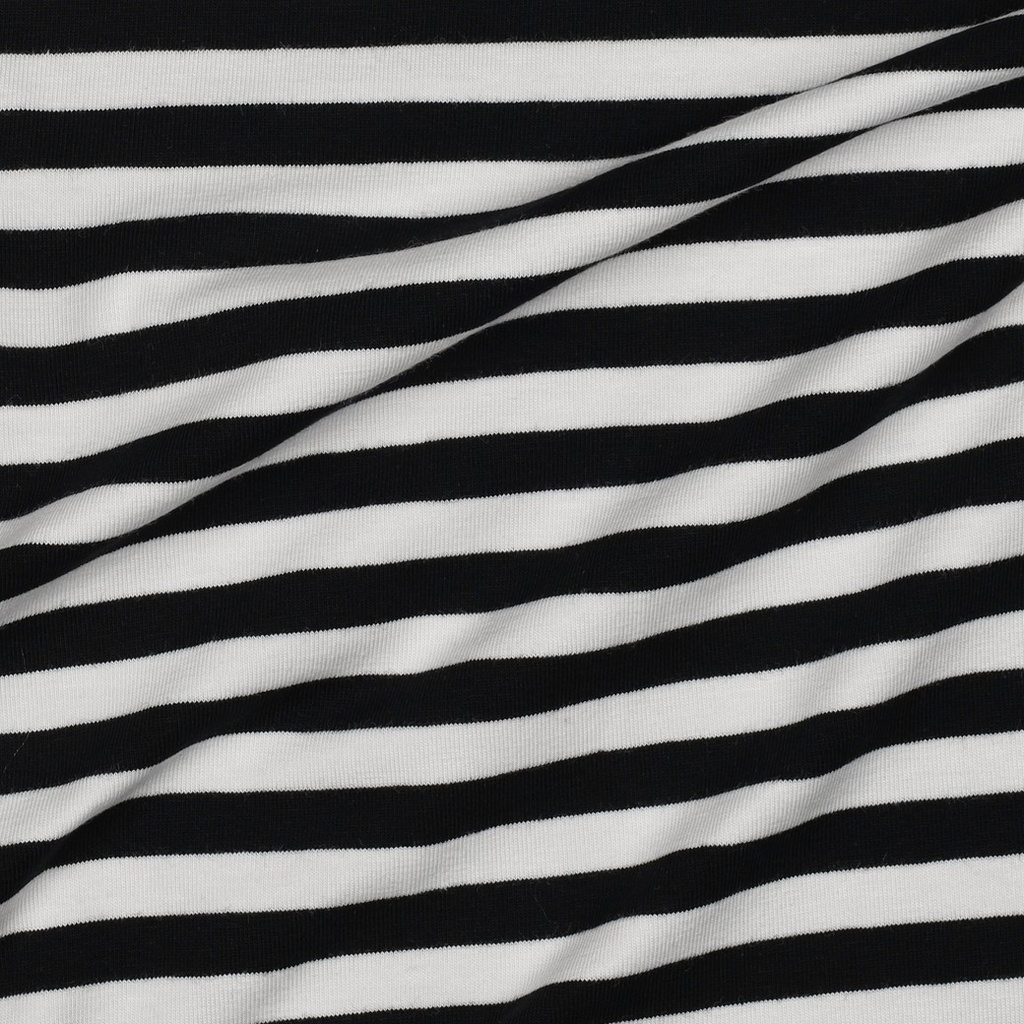 Jersey Katoen Ya. Dy. Stripes 1 cm. Black
