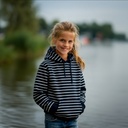 French Terry Yarn Dyed Stripe Navy/Ecru