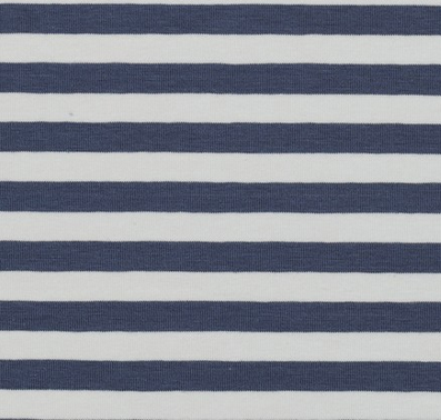Jersey Katoen Ya. Dy. Stripes 1 cm. Jeansblue